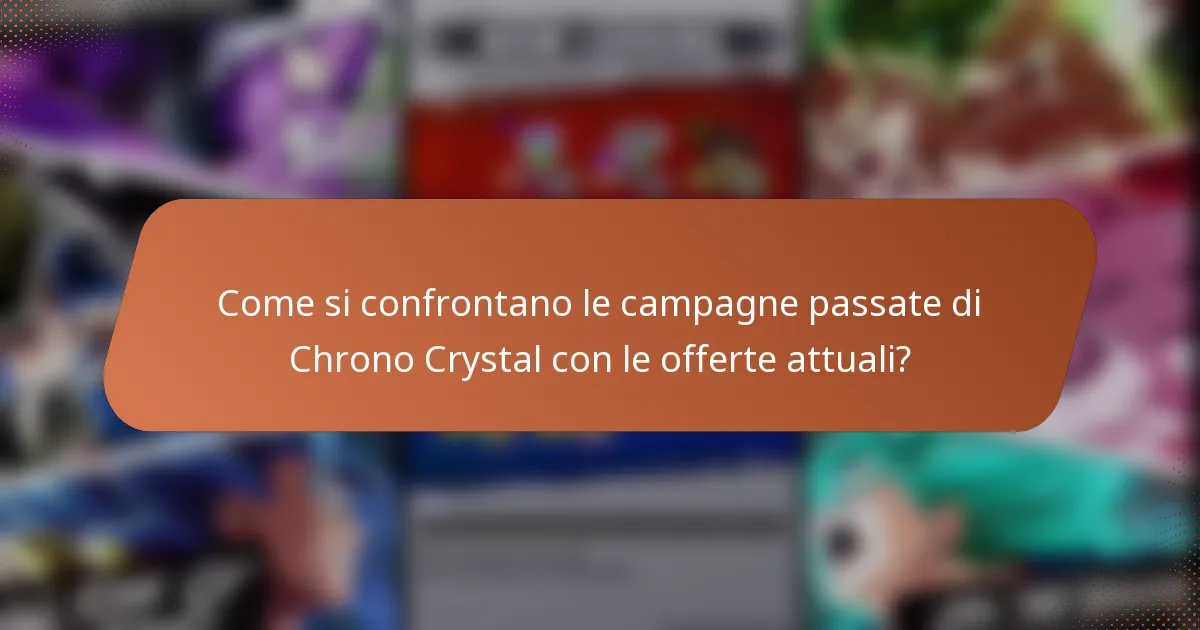 Come si confrontano le campagne passate di Chrono Crystal con le offerte attuali?