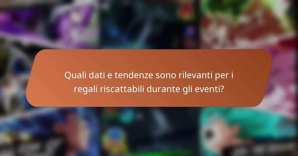 Quali dati e tendenze sono rilevanti per i regali riscattabili durante gli eventi?